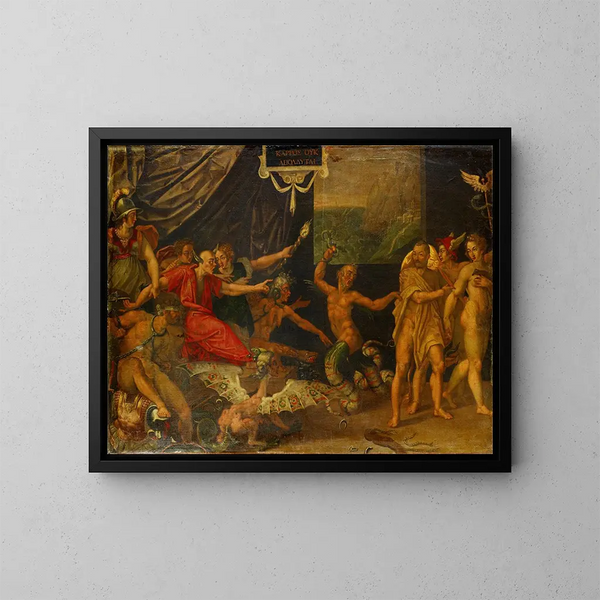 La Calomnie d'Apelle - Hans Bock l'Ancien — gerahmtes Bild an der Wand
