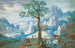 Landschaft mit Christus auf dem Weg nach Emmaus, eine Frau führt Vieh nach rechts - Hans Bol — Ansicht des Kunstwerks