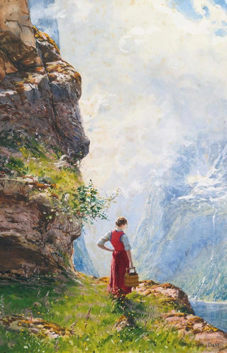 Hans Dahl - A Young Girl By A Fjord.webp