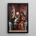 Joachim und Anne, die ein Lamm für das Opfer auswählen - Hans Fries — gerahmtes Bild an der Wand