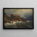 Ein norwegischer Hafen - Hans Gude — gerahmtes Bild an der Wand
