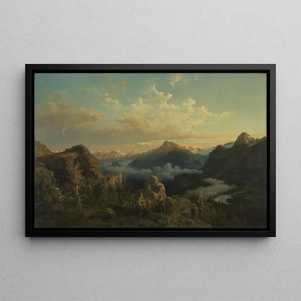 Hans Gude - Norwegian Highlands in Sunrise.webp