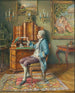 Innenaufnahme mit Papagei - Hans Hamza — Ansicht des Kunstwerks