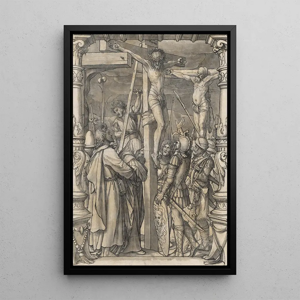 Der Christus am Kreuz - Hans Holbein der Jüngere — gerahmtes Bild an der Wand