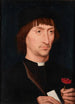 Portrait eines Mannes mit einer Nelke - Hans Memling — Ansicht des Kunstwerks