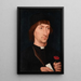 Portrait eines Mannes mit einer Nelke - Hans Memling — gerahmtes Bild an der Wand