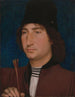 Portrait eines Mannes mit einem Pfeil - Hans Memling — Ansicht des Kunstwerks