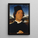 Portrait eines unbekannten Mannes mit einem Brief - Hans Memling — gerahmtes Bild an der Wand