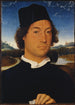 Portrait eines unbekannten Mannes mit einem Brief - Hans Memling — Ansicht des Kunstwerks