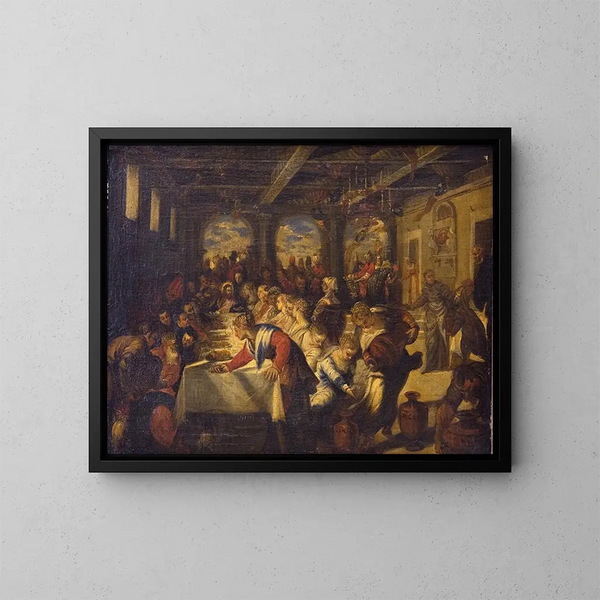 Die Hochzeit zu Kana - Hans Rottenhammer — gerahmtes Bild an der Wand