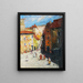 Stadtmotiv mit lebhafter Gasse - Hans Ruzicka-Lautenschläger — gerahmtes Bild an der Wand