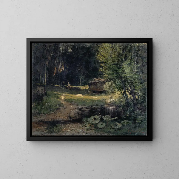 Innenraum eines Waldes - Hans Sandreuter — gerahmtes Bild an der Wand