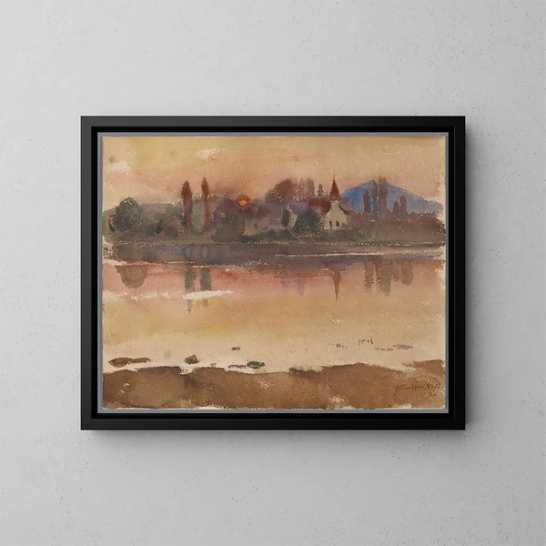 Sonnenuntergang - Hans Sandreuter — gerahmtes Bild an der Wand
