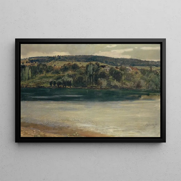 Hans Sandreuter - The Rhine near Stein Rhineshore at Dusk.webp