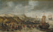 Ein gestrandeter Pottwal am Strand in Noordwijk am 28. Dezember 1614 - Hans Savery der Ältere — Ansicht des Kunstwerks
