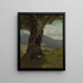 Alter Baumstamm mit Blick auf das Tal - Hans Thoma — gerahmtes Bild an der Wand
