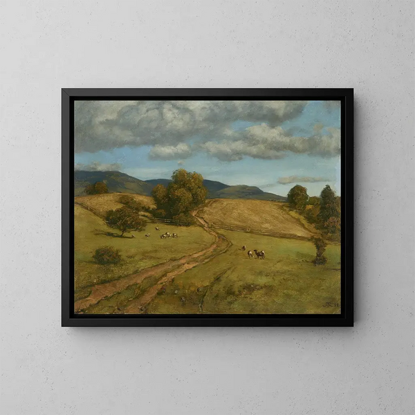 Höhen des Schwarzwalds an einem bewölkten Tag - Hans Thoma — gerahmtes Bild an der Wand