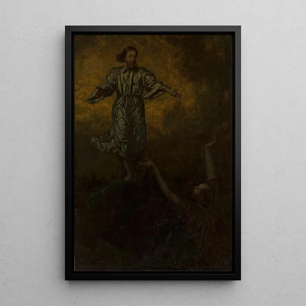 Christus und Petrus - Hans Thoma — gerahmtes Bild an der Wand
