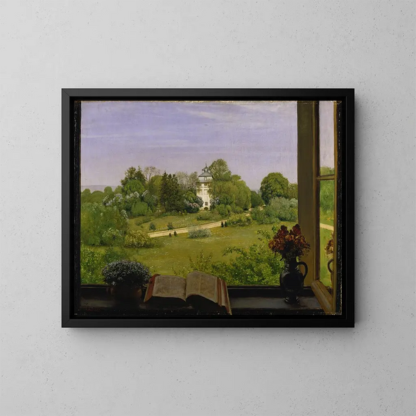 La vue sur le parc Holzhausen - Hans Thoma — gerahmtes Bild an der Wand