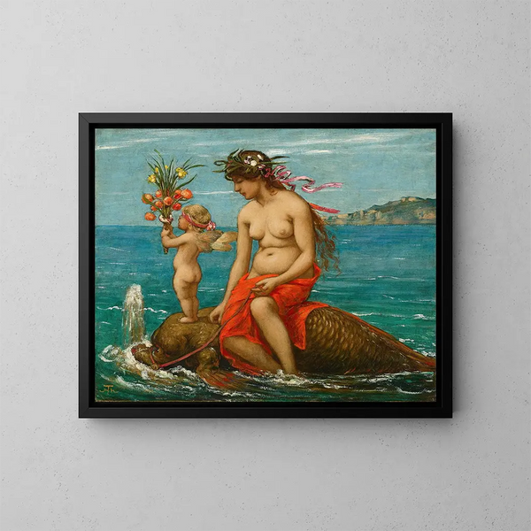 Durch die Fluten - Hans Thoma — gerahmtes Bild an der Wand
