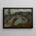 Felsenblöcke mit kleinen Tannen - Hans Thoma — gerahmtes Bild an der Wand