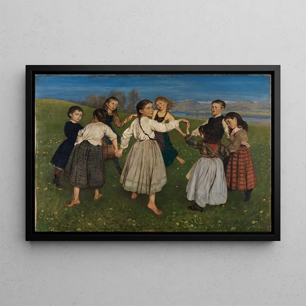Ronde d'enfants - Hans Thoma — gerahmtes Bild an der Wand