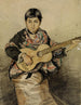 Frauennapolitanisches Gemälde mit Gitarre - Hans Thoma — Ansicht des Kunstwerks
