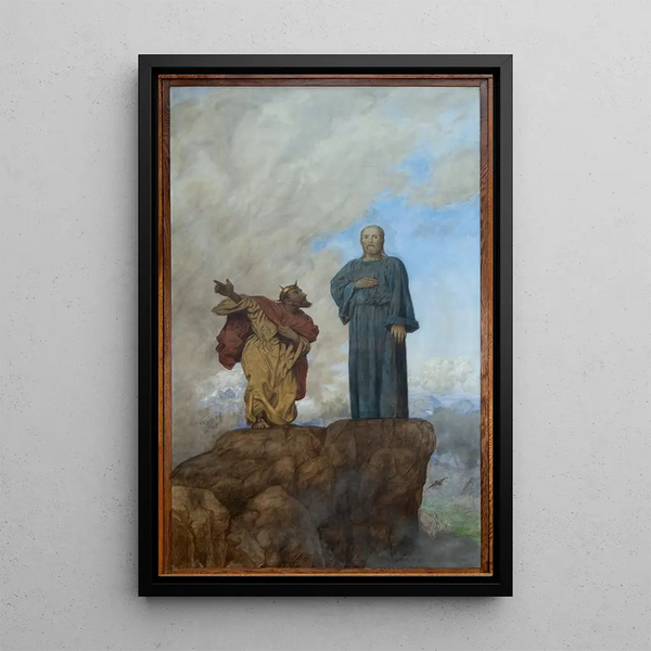 Die Versuchung Christi - Hans Thoma — gerahmtes Bild an der Wand