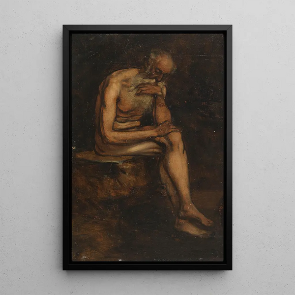 Studie des heiligen Hieronymus - Hans von Marées — gerahmtes Bild an der Wand