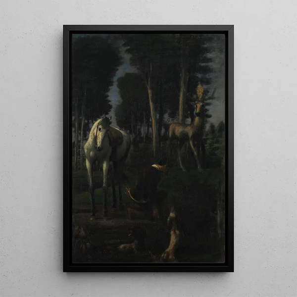 Die drei Ritter II Heiliger Hubert - Hans von Marées — gerahmtes Bild an der Wand