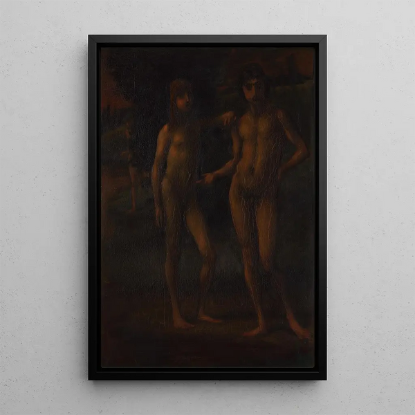 Junge in einer Landschaft Zwei junge - Hans von Marées — gerahmtes Bild an der Wand