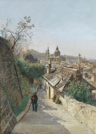 Hans Wilt - Blick auf die Salzburger Altstadt von der Nonnbergstiege.webp