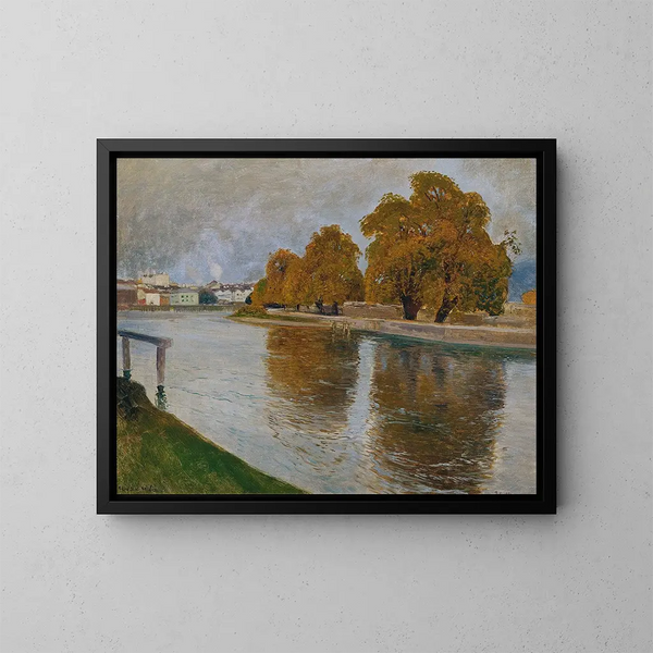 Die Salzach bei Hallein - Hans Wild — gerahmtes Bild an der Wand
