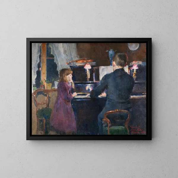 Großes Brüder-Spiel - Harriet Backer — gerahmtes Bild an der Wand