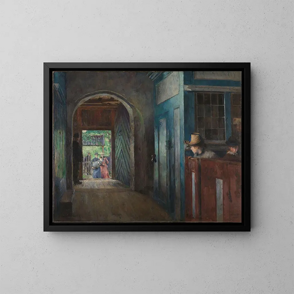 Taufe in der Kirche von Tanum - Harriet Backer — gerahmtes Bild an der Wand