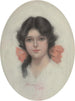 Brune mit einer rosa Schleife - Harrison Fisher — Ansicht des Kunstwerks
