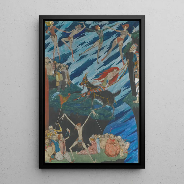 Ich werde von hier in einem Satz in die Hölle oder irgendwohin fliegen, um sie zu verlassen - Harry Clarke — gerahmtes Bild an der Wand