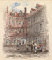 Stadtansicht mit Verkäufern - Harry Willson — Ansicht des Kunstwerks