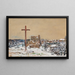 Kreuz auf einem Winterhügel - Harvey T. Dunn — gerahmtes Bild an der Wand