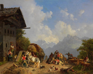 Rixe devant l'auberge - Heinrich Bürkel — Ansicht des Kunstwerks