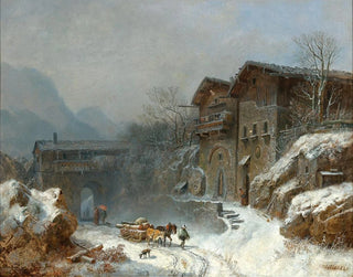 Winter in Rattenberg - Heinrich Bürkel — Ansicht des Kunstwerks
