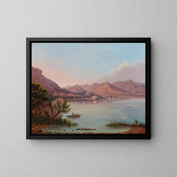 Eine Aussicht auf den Comer See - Heinrich Jaeckel — gerahmtes Bild an der Wand