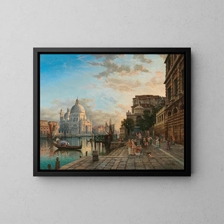 Heinrich Jaeckel - Venice Caf Giardina with Santa Maria della Salute.webp