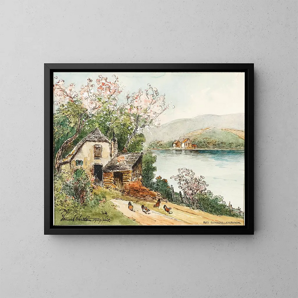 Frühling im Wachautal - Heinrich Josef Wertheim — gerahmtes Bild an der Wand