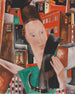 Frau und schwarze Katze in der Nacht: Porträt von Ingeborg Stegemann - Heinrich Stegemann — Ansicht des Kunstwerks