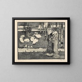 Der Froschkönig - Heinrich Vogeler — gerahmtes Bild an der Wand