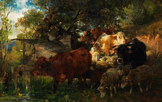 Heinrich Von Zgel - Khe und Schafe an der Trnke.webp