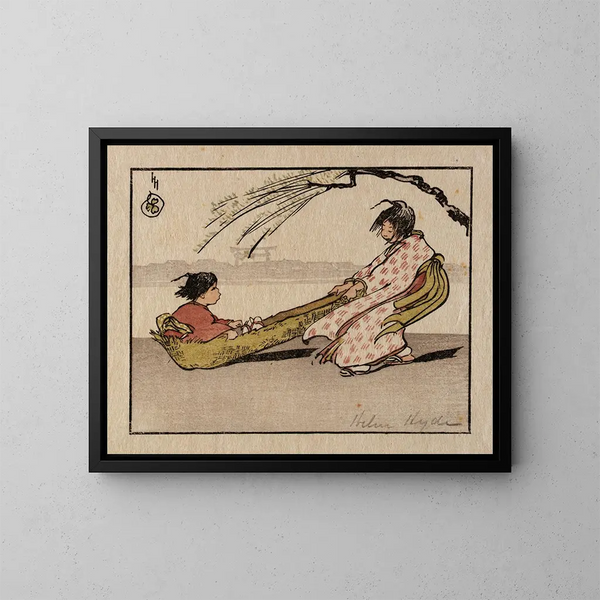 Une promenade venteuse - Helen Hyde — gerahmtes Bild an der Wand