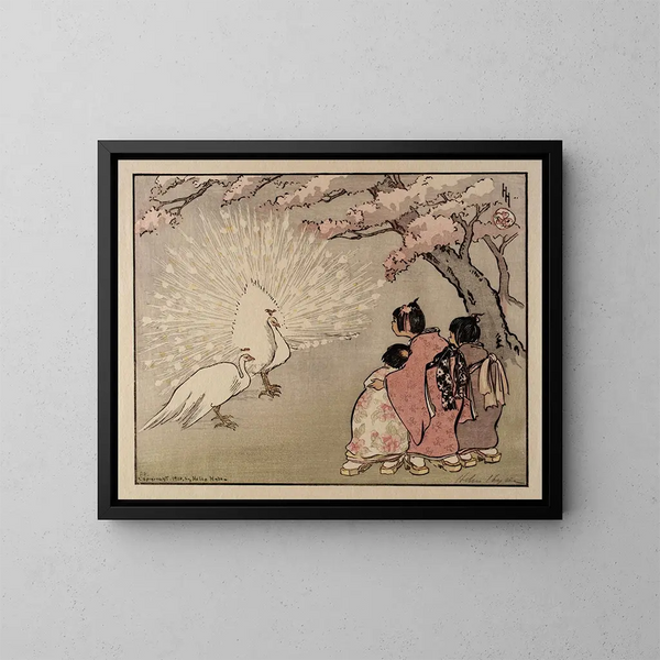 Der weiße Pfau - Helen Hyde — gerahmtes Bild an der Wand