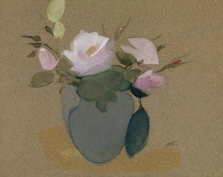 Helene Schjerfbeck - Roses in a BlueGreen Vase.webp